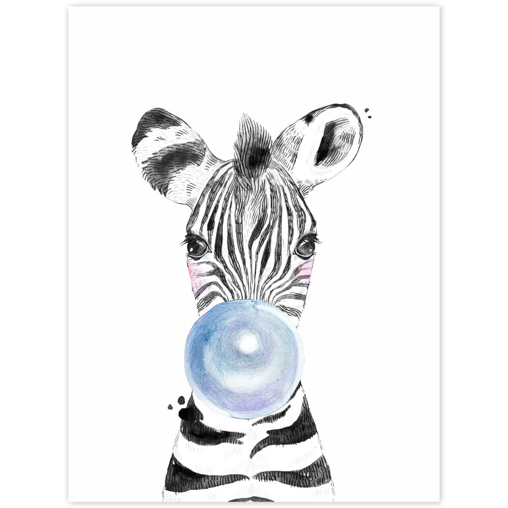 Bild für Kinder Zebra mit Blase