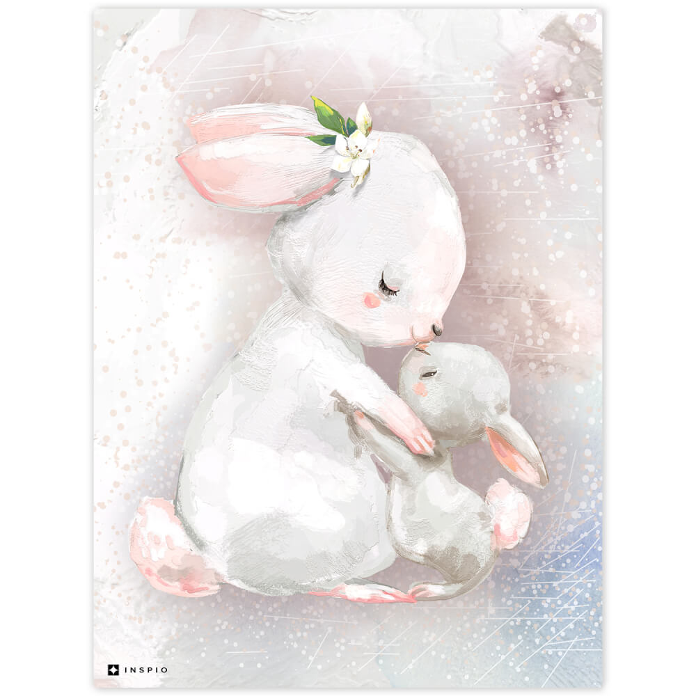 Kaninchen Umarmung Wandbild