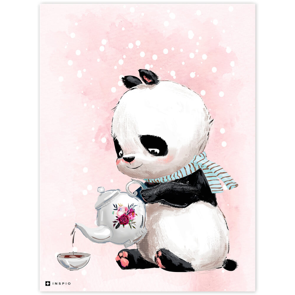 Panda Bild in Rosa für Mädchenzimmer