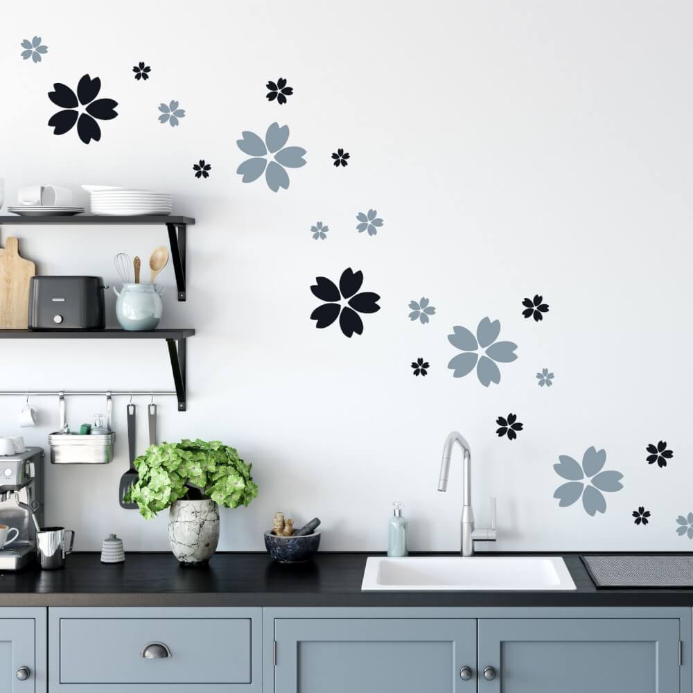 Blumen Schablone für die Wand