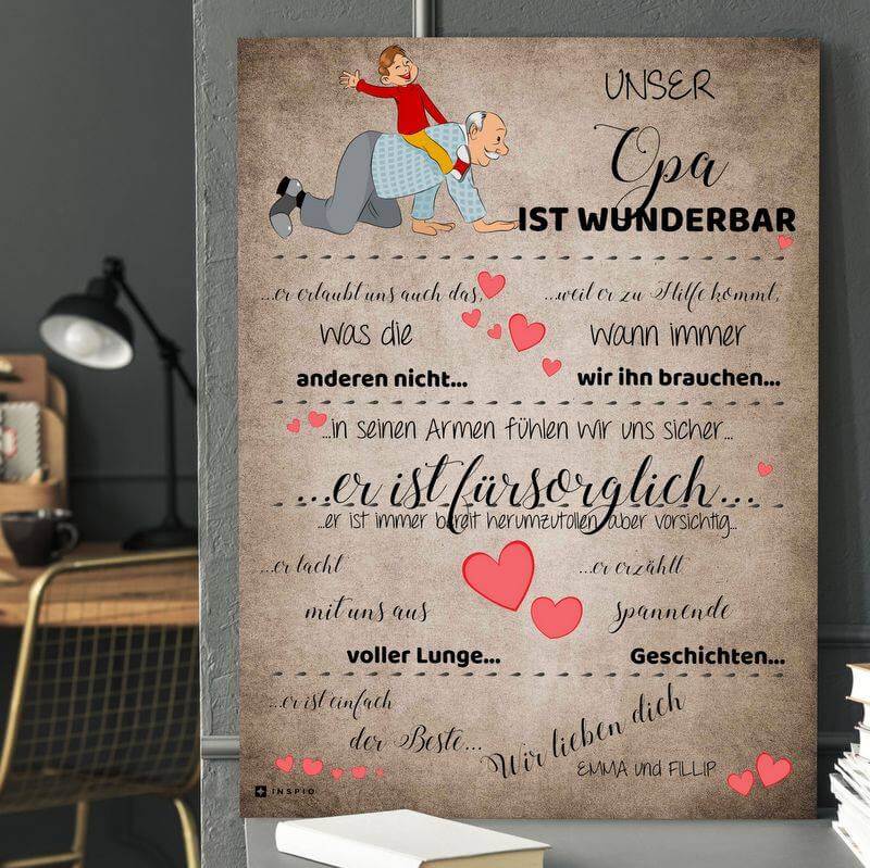 Personalisierte Großvatertafel