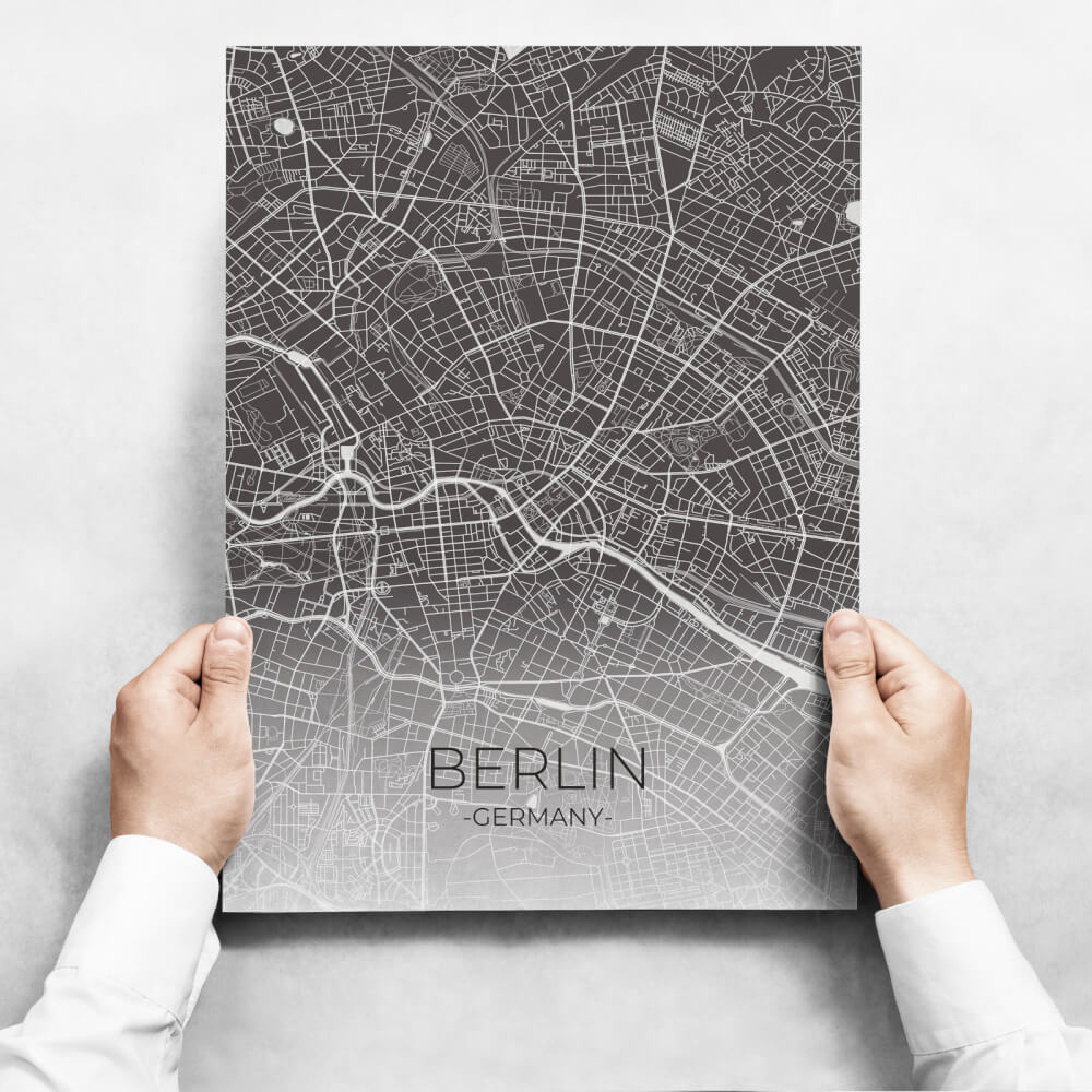 Dekorative Tafel mit Stadtplan von Berlin