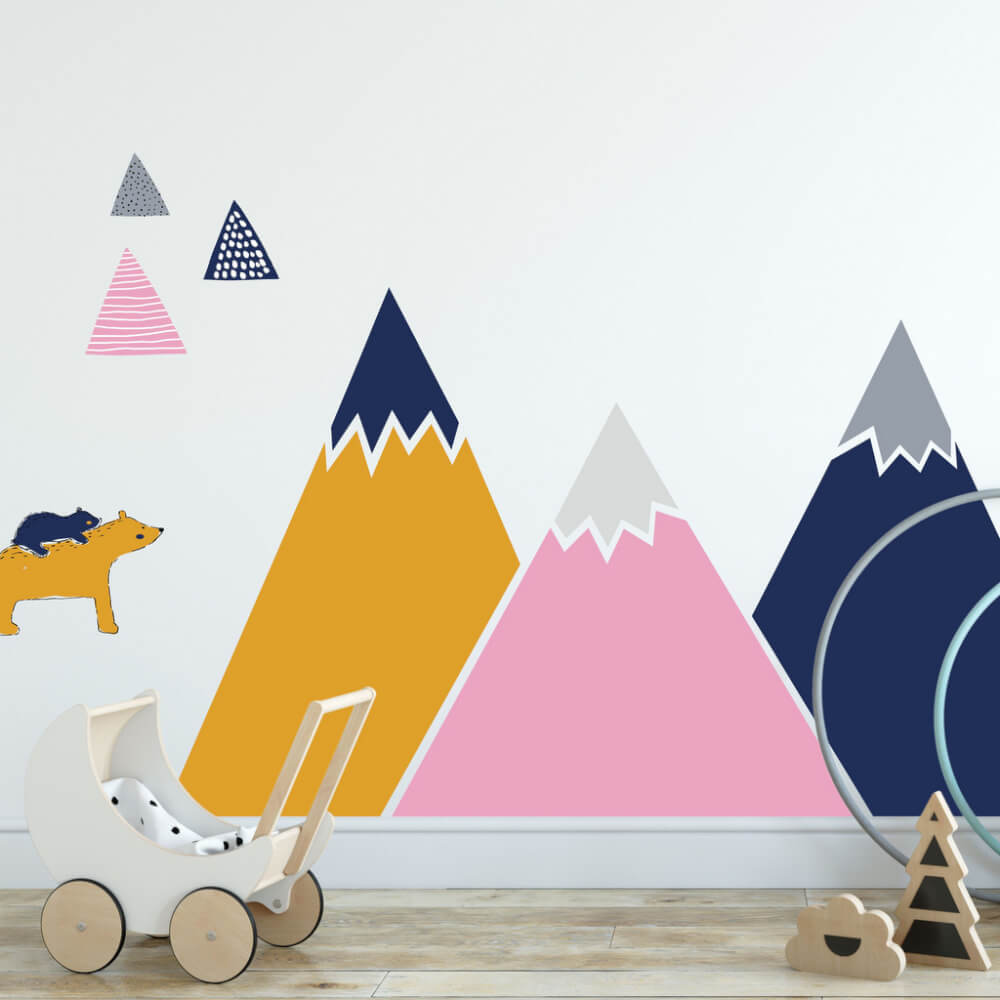Farbe Wandtattoo Berge für Ihr Babyzimmer