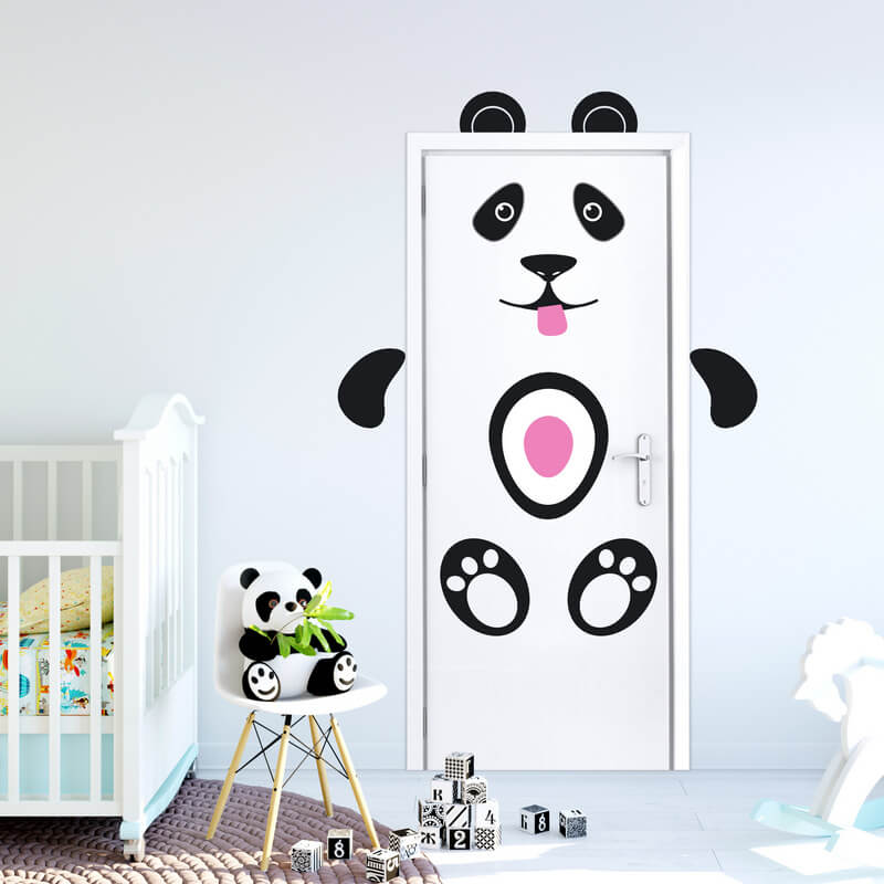Panda-Sticker für Tür und Wand