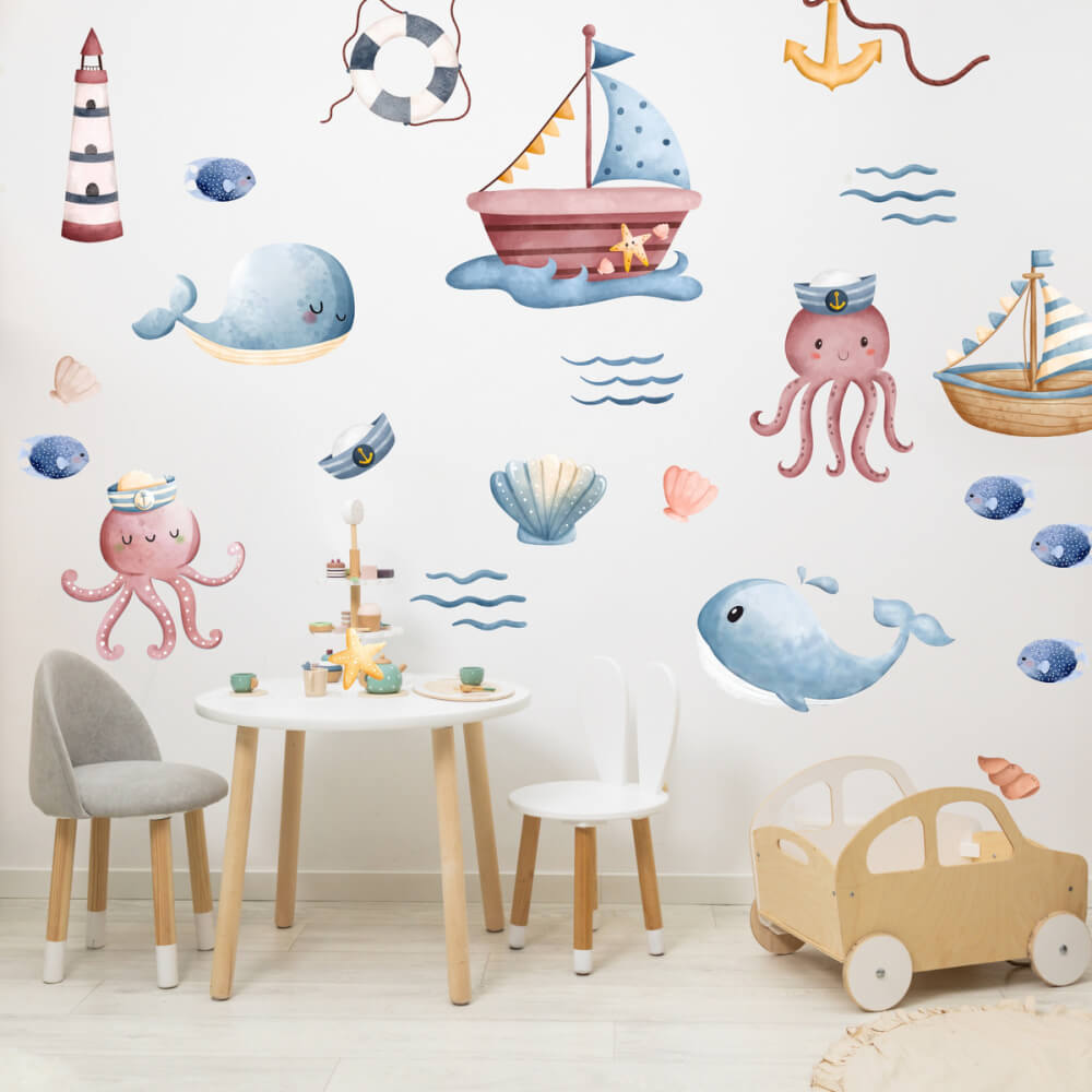 Wandsticker für kinderzimmer - Nautisches Abenteuer
