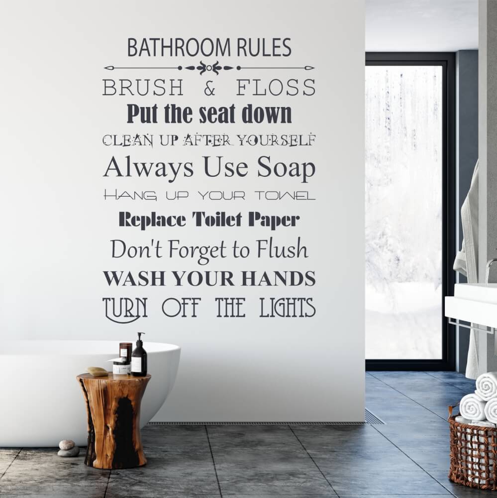 Wandtattoo Bathroom Rules