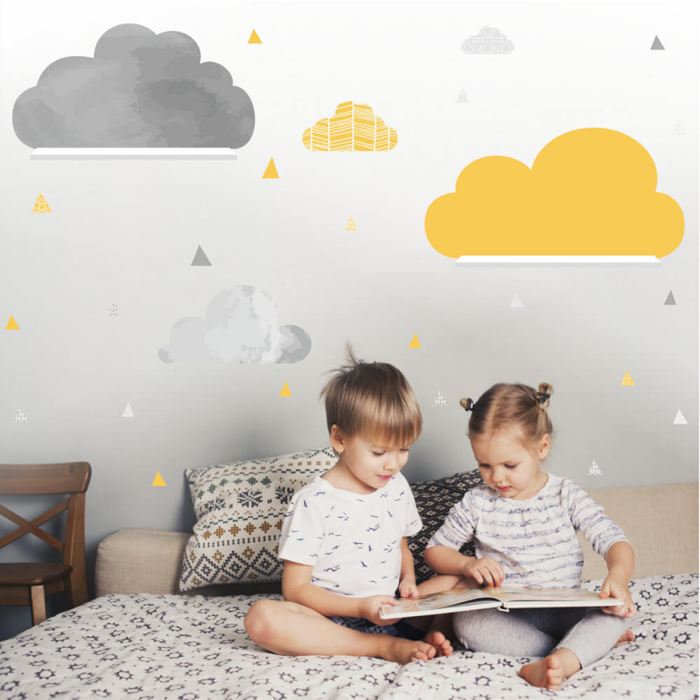 Selbstklebende Wandtattoos mit Wolken für IKEA-Regale 013op